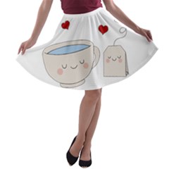 Cute Tea A-line Skater Skirt