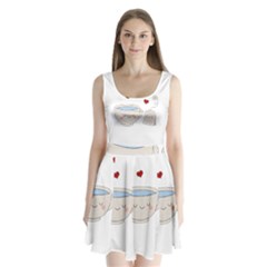 Cute Tea Split Back Mini Dress  by Valentinaart