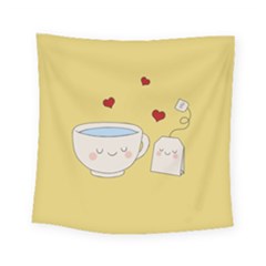 Cute Tea Square Tapestry (small) by Valentinaart