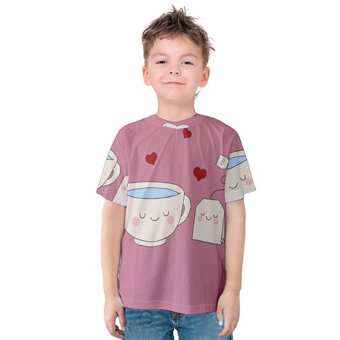 Cute Tea Kids  Cotton Tee by Valentinaart