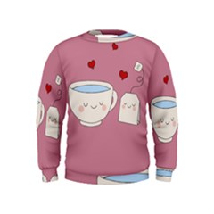 Cute Tea Kids  Sweatshirt by Valentinaart