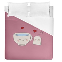 Cute Tea Duvet Cover (queen Size) by Valentinaart