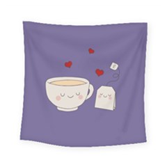 Cute Tea Square Tapestry (small) by Valentinaart