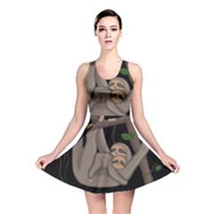 Cute Sloth Reversible Skater Dress by Valentinaart