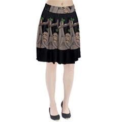 Cute Sloth Pleated Skirt by Valentinaart