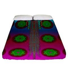 Meditative Abstract Temple Of Love And Meditation Fitted Sheet (queen Size) by pepitasart