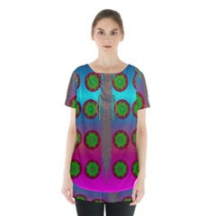 Meditative Abstract Temple Of Love And Meditation Skirt Hem Sports Top by pepitasart