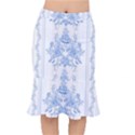 beautiful,pale blue,floral,shabby chic,pattern Mermaid Skirt View1