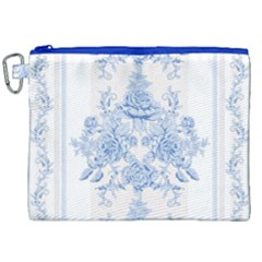 Beautiful,pale Blue,floral,shabby Chic,pattern Canvas Cosmetic Bag (xxl) by NouveauDesign