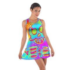 Rainbow Skeleton King Cotton Racerback Dress by Roxzanoart