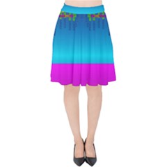 Sky Earth And Star Fall Velvet High Waist Skirt by pepitasart