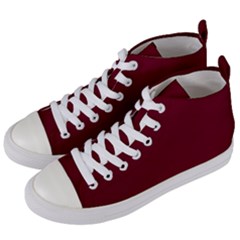 Pink 11 A | Dark Pink Mid Top Canvas Sneakers White Vamp White Laces White Eyelets by thefashionboutique