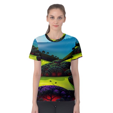 Morning Mist Women s Cotton Tee by ValleyDreams