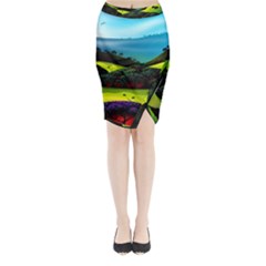 Morning Mist Midi Wrap Pencil Skirt by ValleyDreams