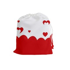 Heart Shape Background Love Drawstring Pouches (Large) 