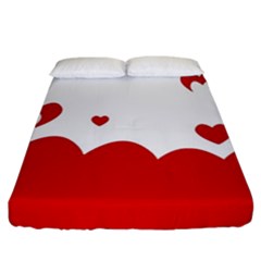 Heart Shape Background Love Fitted Sheet (California King Size)