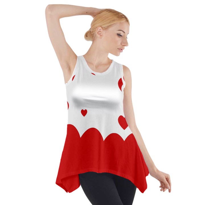 Heart Shape Background Love Side Drop Tank Tunic