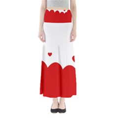 Heart Shape Background Love Full Length Maxi Skirt