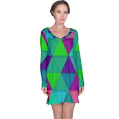 Background Geometric Triangle Long Sleeve Nightdress by Nexatart