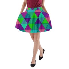 Background Geometric Triangle A-line Pocket Skirt by Nexatart