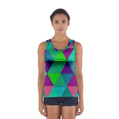 Background Geometric Triangle Sport Tank Top  by Nexatart