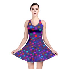 Squares Square Background Abstract Reversible Skater Dress