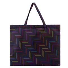 Lines Line Background Zipper Large Tote Bag