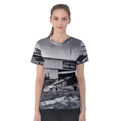 Omaha Airfield Airplain Hangar Women s Cotton Tee