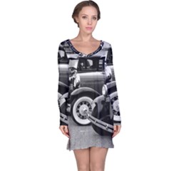 Vehicle Car Transportation Vintage Long Sleeve Nightdress by Nexatart