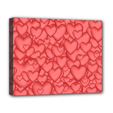 Background Hearts Love Deluxe Canvas 20  x 16  