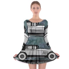 Vintage Car Automobile Auburn Long Sleeve Skater Dress