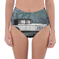 Vintage Car Automobile Auburn Reversible High-Waist Bikini Bottoms