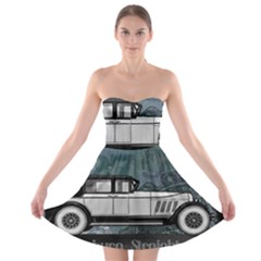 Vintage Car Automobile Auburn Strapless Bra Top Dress