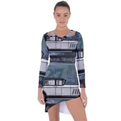 Vintage Car Automobile Auburn Asymmetric Cut-Out Shift Dress