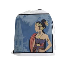 Java Indonesia Girl Headpiece Drawstring Pouches (extra Large) by Nexatart
