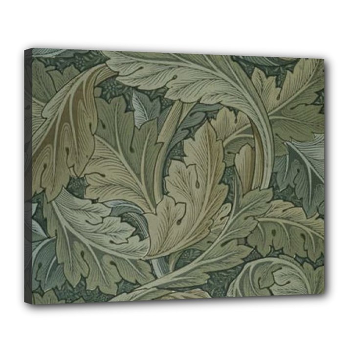 Vintage Background Green Leaves Canvas 20  x 16 