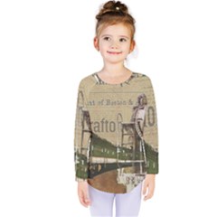 Train Vintage Tracks Travel Old Kids  Long Sleeve Tee