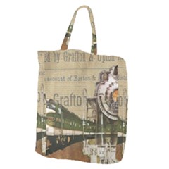 Train Vintage Tracks Travel Old Giant Grocery Zipper Tote