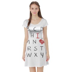 Love Alphabet Short Sleeve Skater Dress by Valentinaart