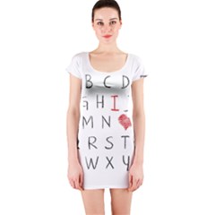 Love Alphabet Short Sleeve Bodycon Dress by Valentinaart