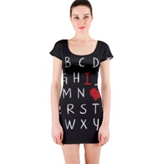 Love Alphabet Short Sleeve Bodycon Dress