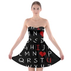 Love Alphabet Strapless Bra Top Dress by Valentinaart