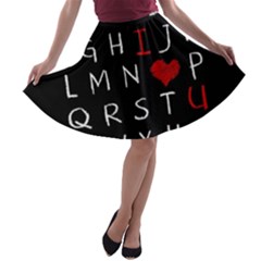 Love Alphabet A-line Skater Skirt by Valentinaart