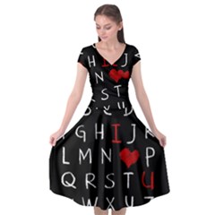 Love Alphabet Cap Sleeve Wrap Front Dress by Valentinaart