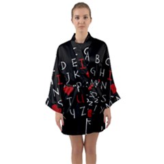 Love Alphabet Long Sleeve Kimono Robe by Valentinaart