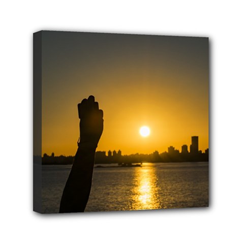 Sunset Cityscape Scene, Montevideo, Uruguay11 Mini Canvas 6  X 6  by dflcprints