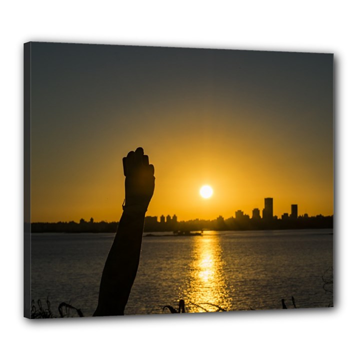 Sunset Cityscape Scene, Montevideo, Uruguay11 Canvas 24  x 20 