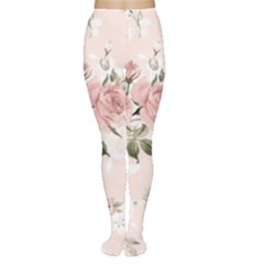 Pink Shabby Chic Floral Women s Tights by NouveauDesign