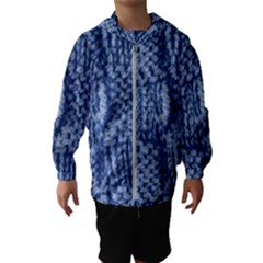 Knitted Wool Square Blue Hooded Wind Breaker (kids) by snowwhitegirl