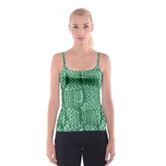 Knitted Wool Square Green Spaghetti Strap Top by snowwhitegirl